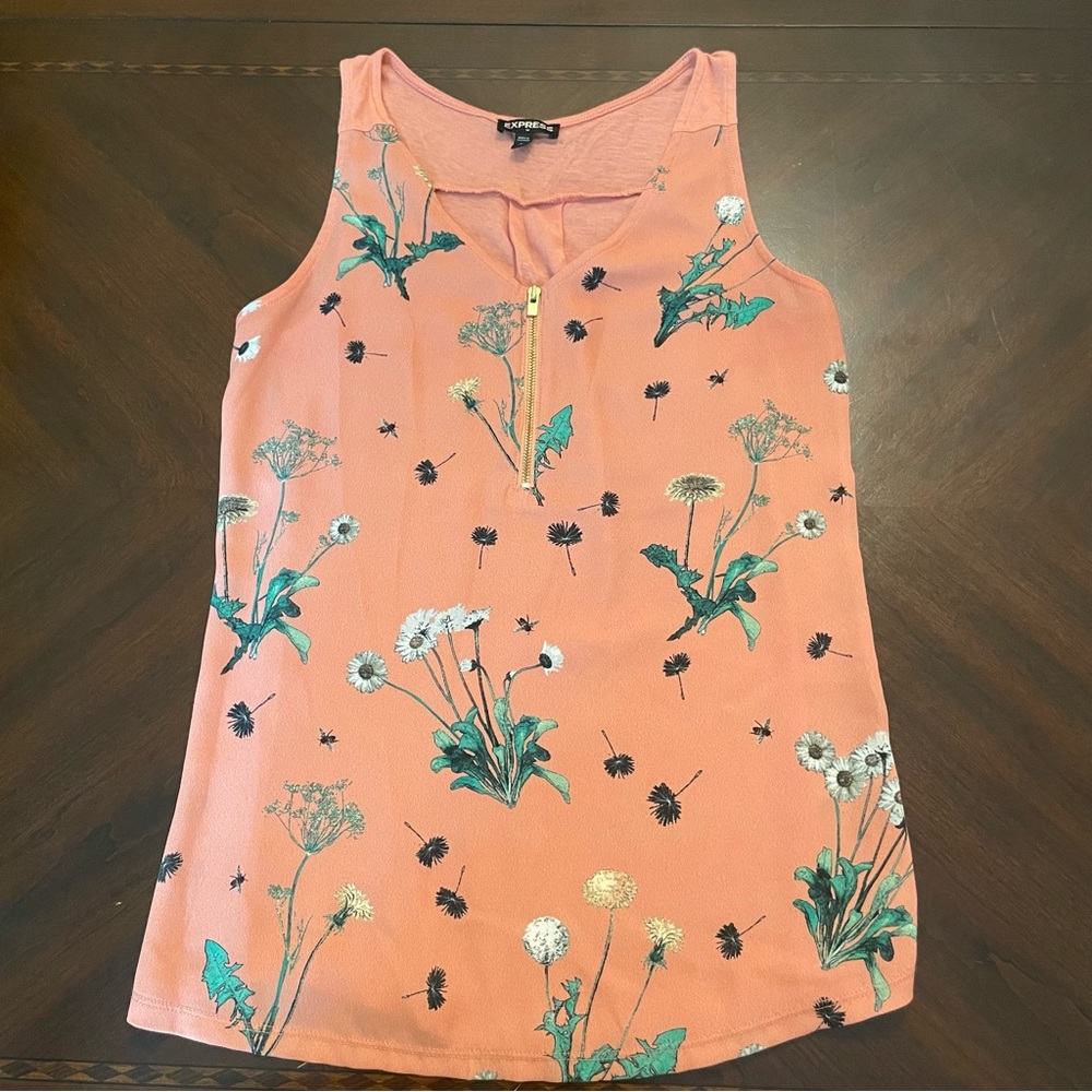 Express Pink Floral Tank Top